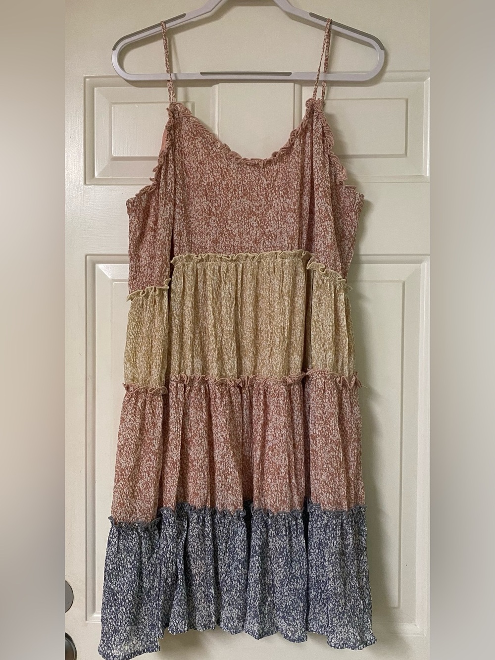 Sweet Lemon Multi-Colored Tiered Printed Babydoll Cami Dress NEW